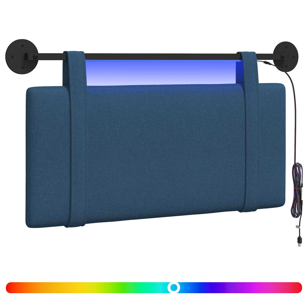 Hängendes Kopfteil Mit LED Licht Blau Stoff