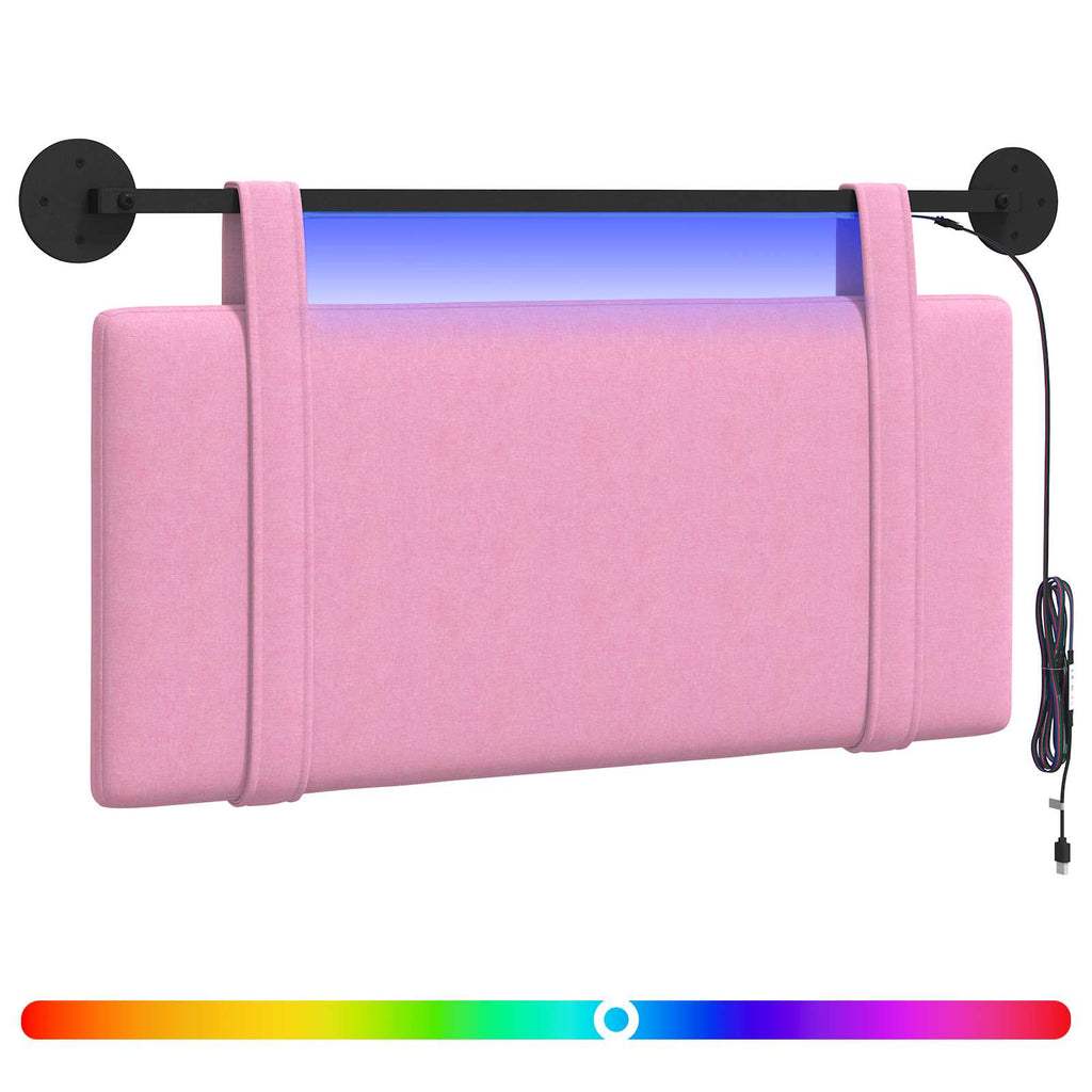 Hängendes Kopfteil Mit LED Licht Rosa Stoff