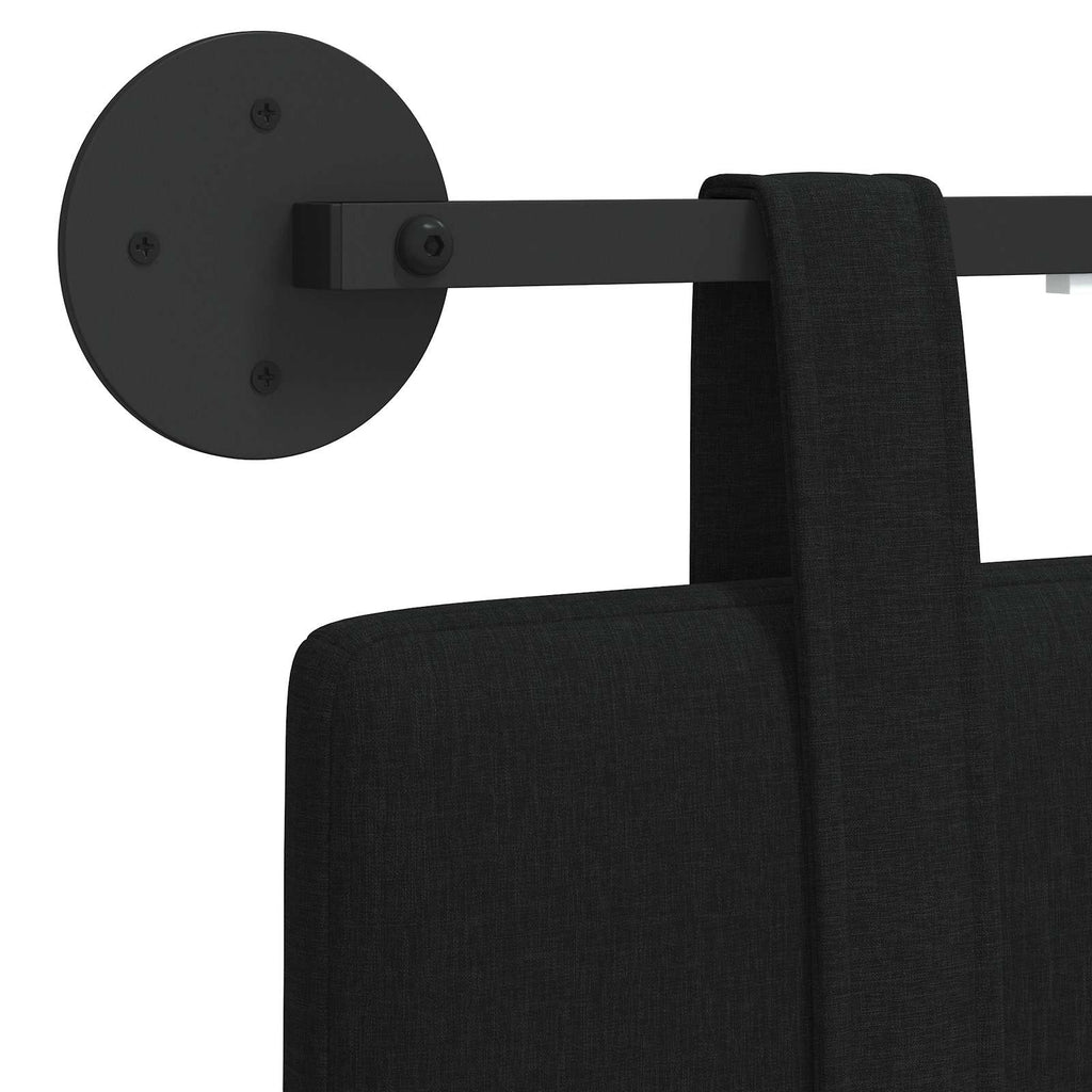 Hängendes Kopfteil Mit LED Licht Schwarz Stoff
