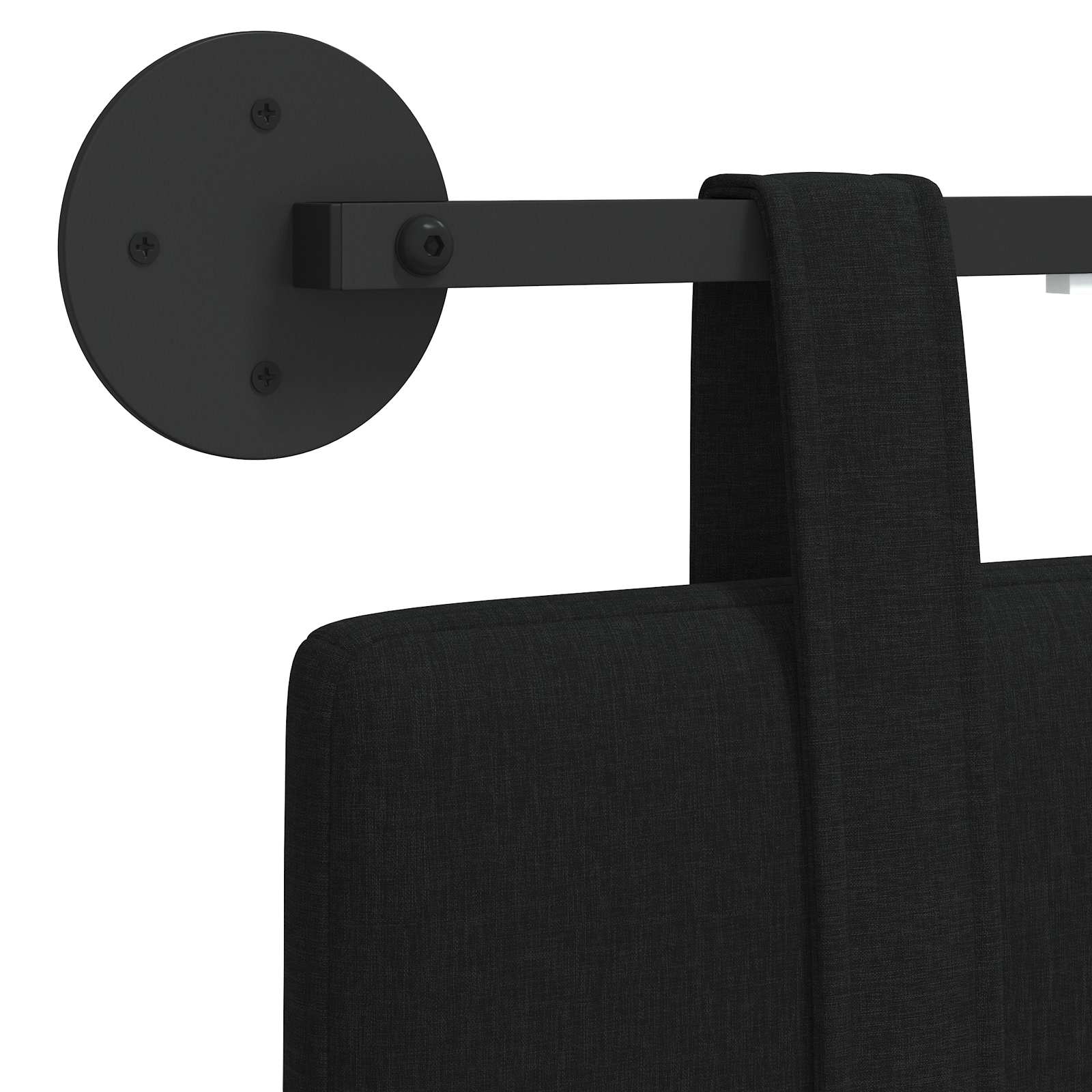 Hängendes Kopfteil Mit LED Licht Schwarz Stoff