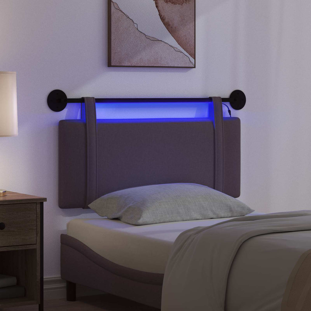 Hängendes Kopfteil Mit LED Licht Dunkelbraun Stoff
