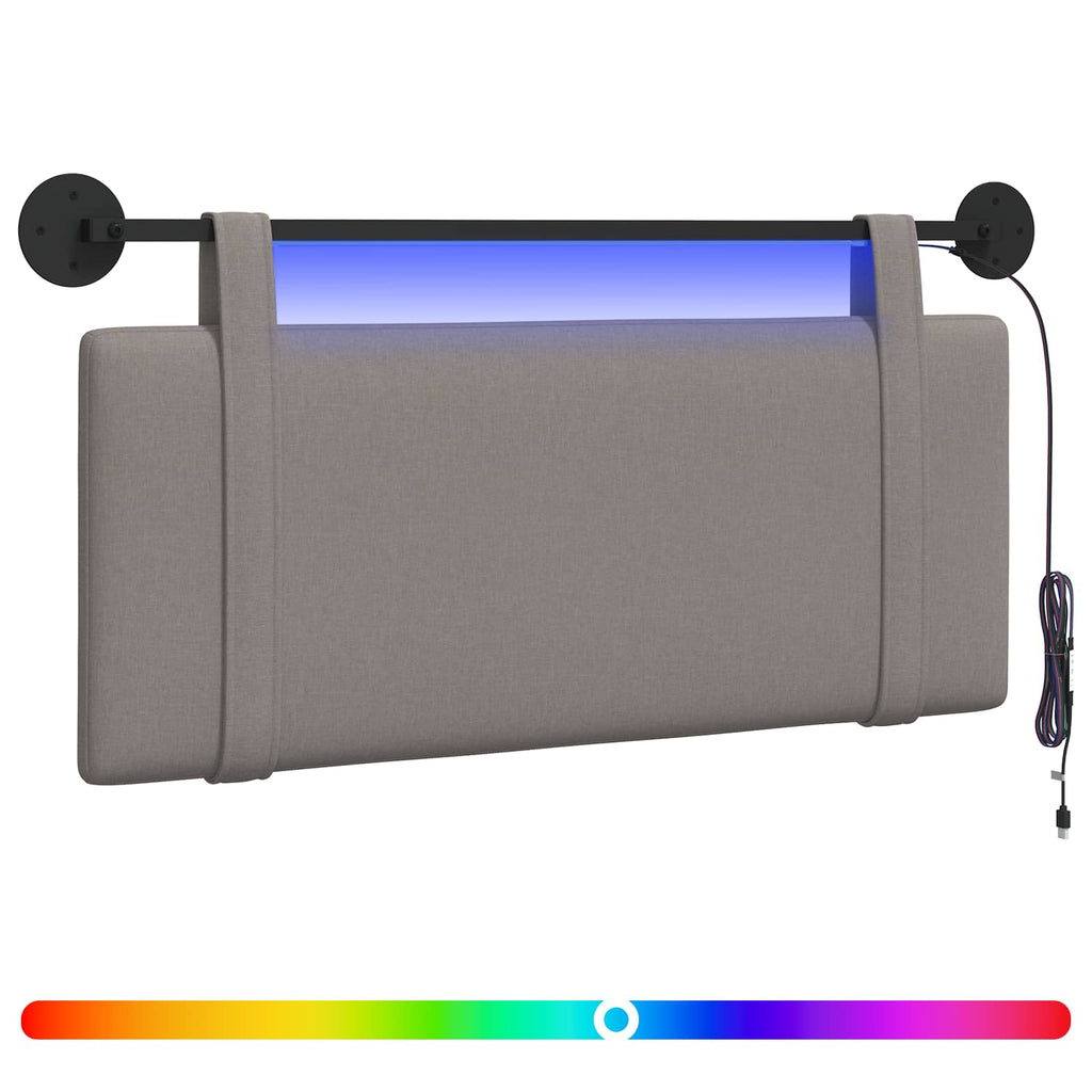 Hängendes Kopfteil Mit LED Licht Taupe Stoff