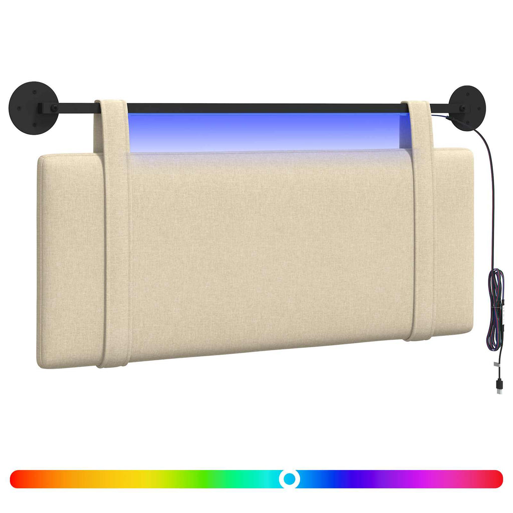 Hängendes Kopfteil Mit LED Licht Creme Stoff