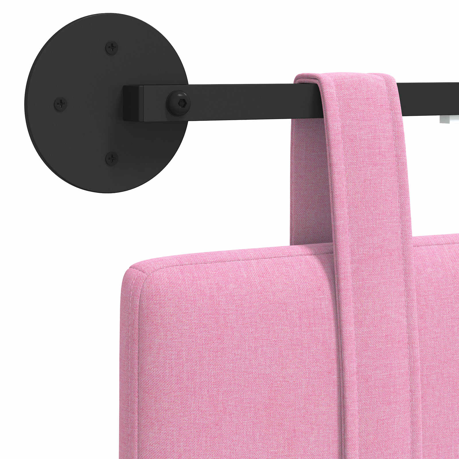 Hängendes Kopfteil Mit LED Licht Rosa Stoff