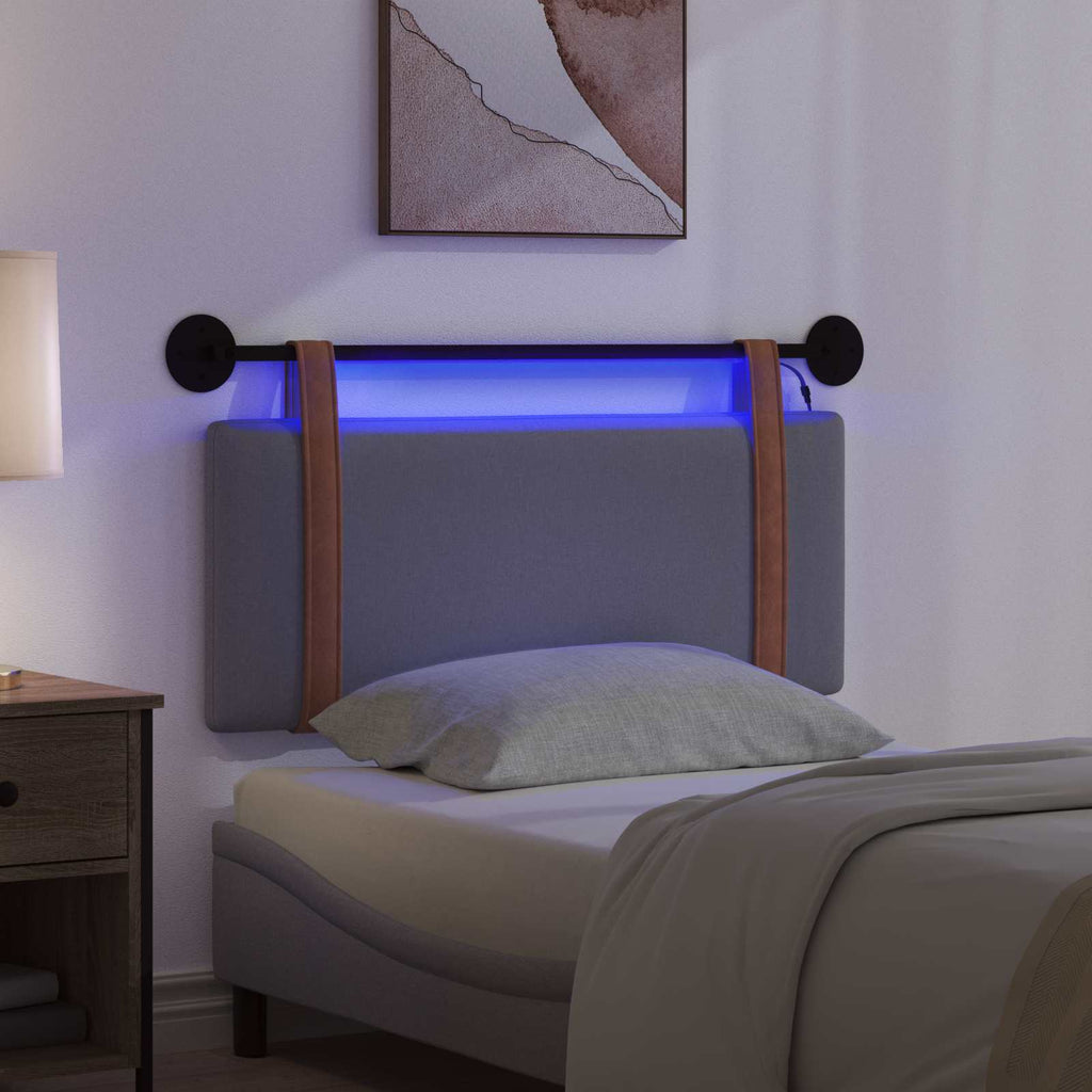 Hängendes Kopfteil Mit LED Licht Dunkelgrau Antikes PU