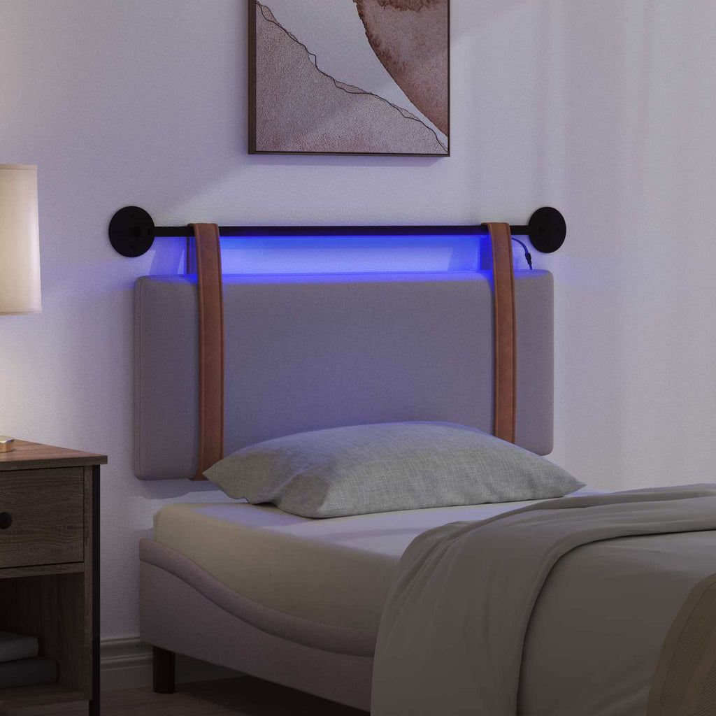 Hängendes Kopfteil Mit LED Licht Taupe Antikes PU