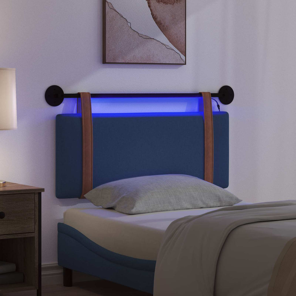 Hängendes Kopfteil Mit LED Licht Blau Antikes PU