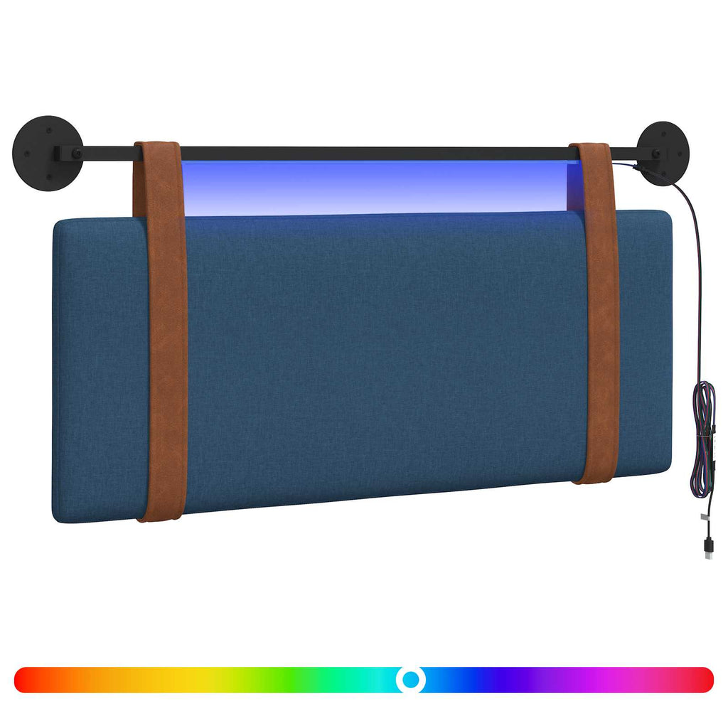 Hängendes Kopfteil Mit LED Licht Blau Antikes PU