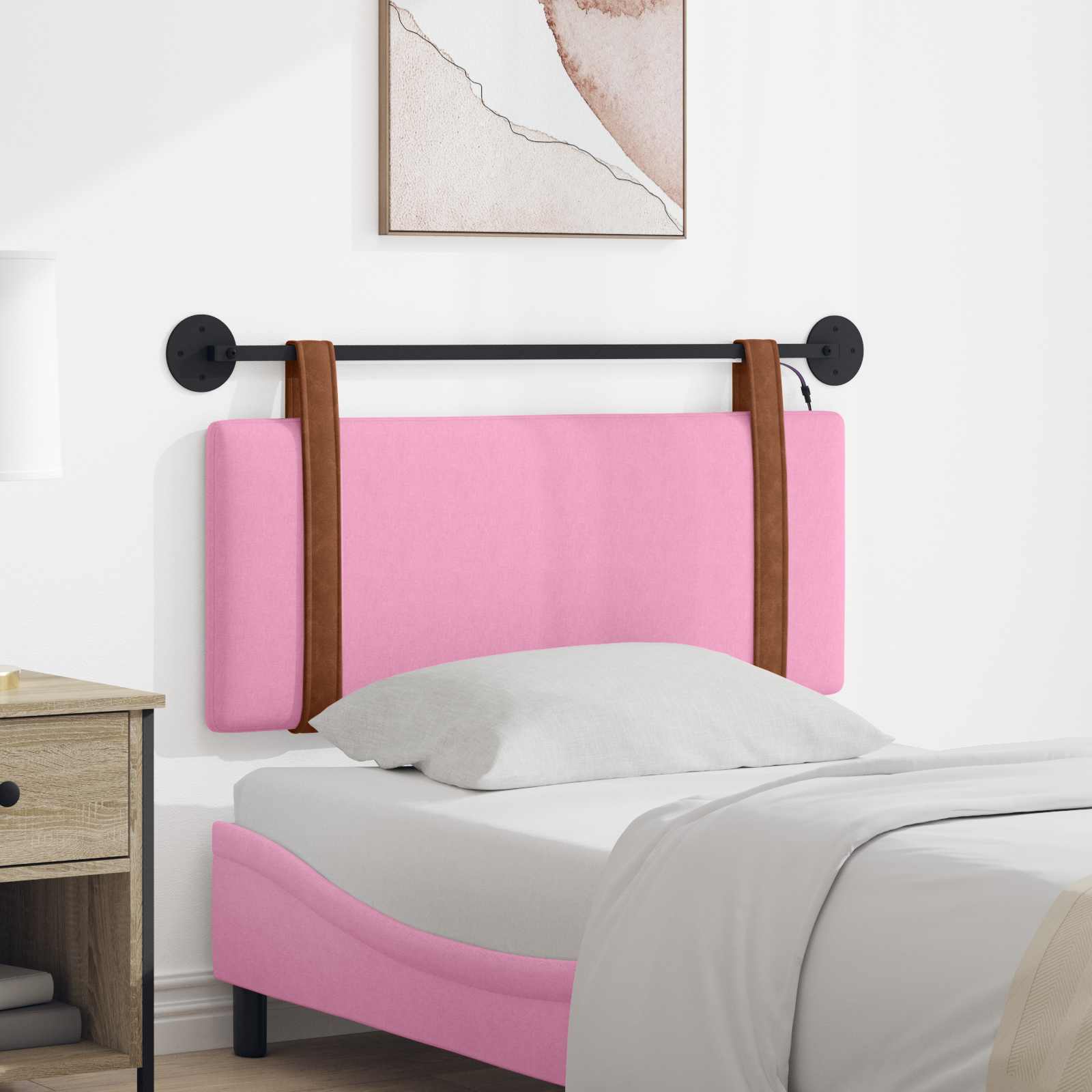 Hängendes Kopfteil Mit LED Licht Rosa Antikes PU