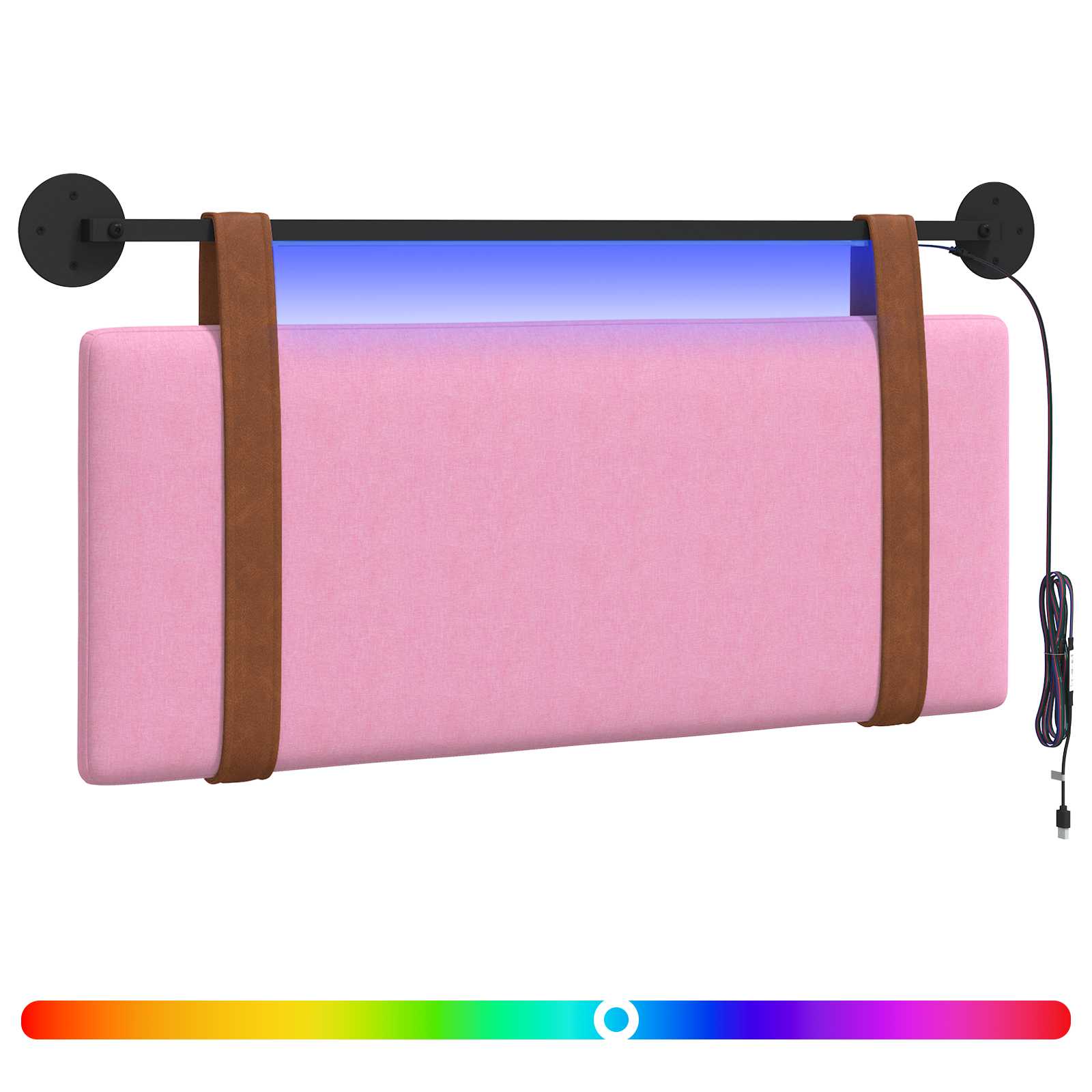 Hängendes Kopfteil Mit LED Licht Rosa Antikes PU