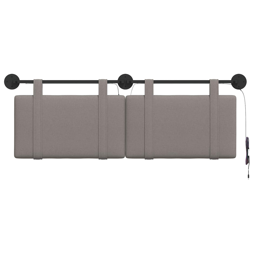 Hängendes Kopfteil Mit LED Licht Taupe Stoff