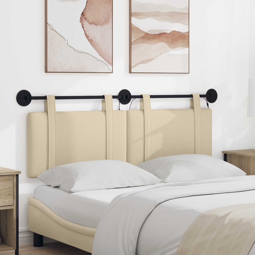 Hängendes Kopfteil Mit LED Licht Creme Stoff