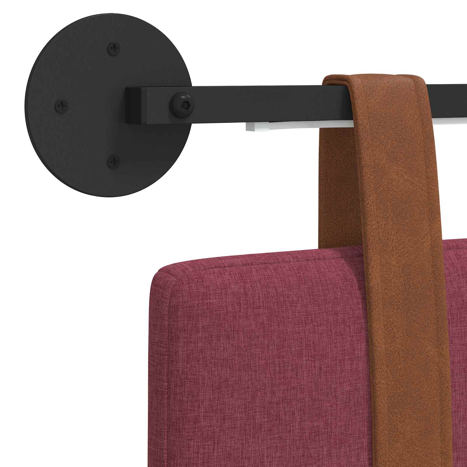 Hängendes Kopfteil Mit LED Licht Weinrot Antikes PU