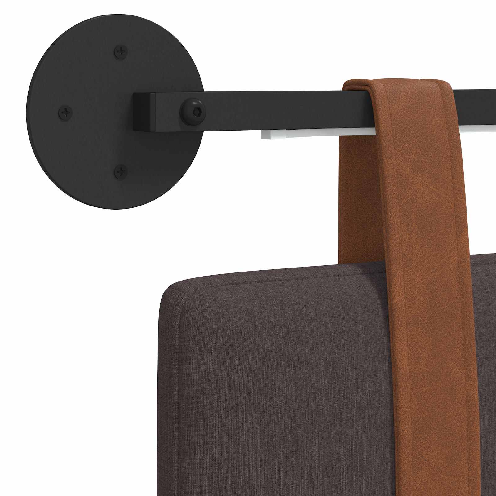 Hängendes Kopfteil Mit LED Licht Dunkelbraun Antikes PU