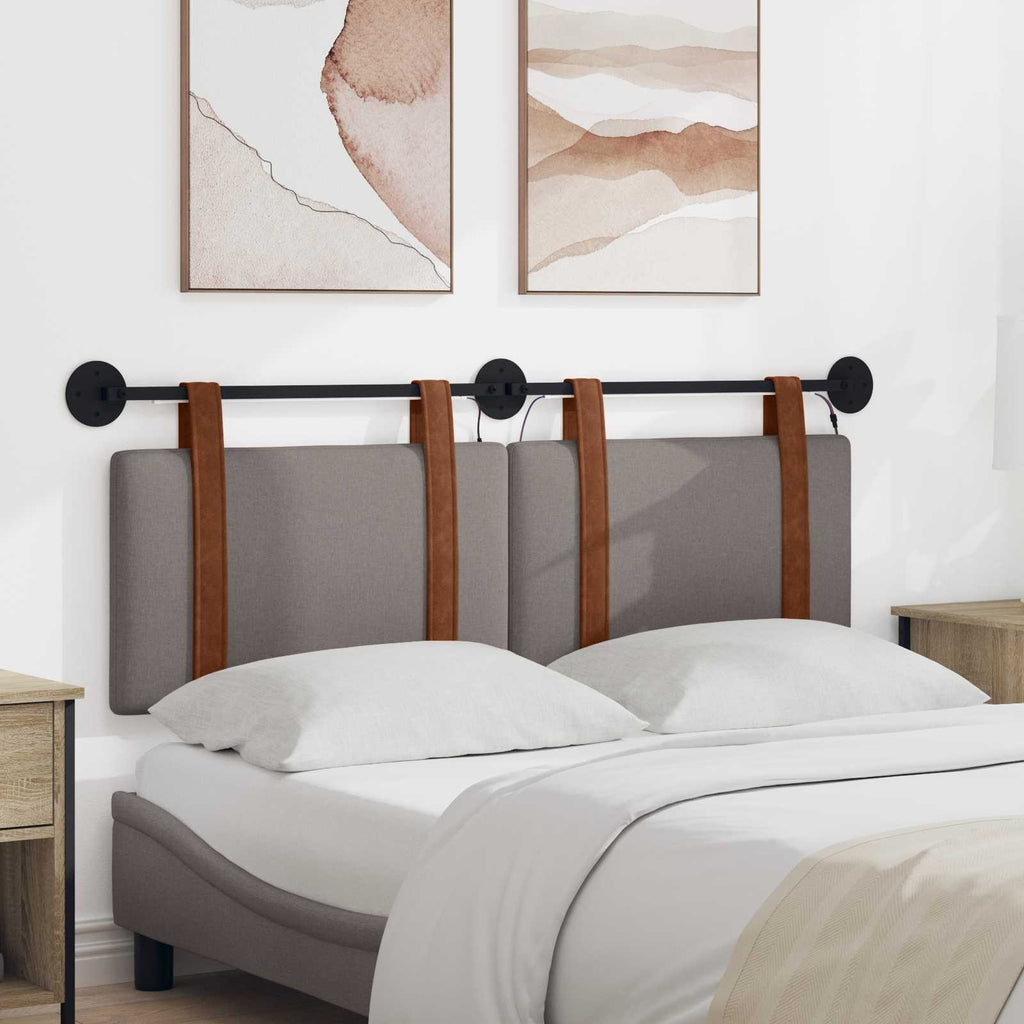 Hängendes Kopfteil Mit LED Licht Taupe Antikes PU