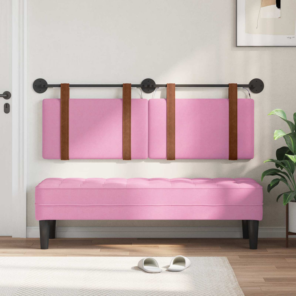 Hängendes Kopfteil Mit LED Licht Rosa Antikes PU