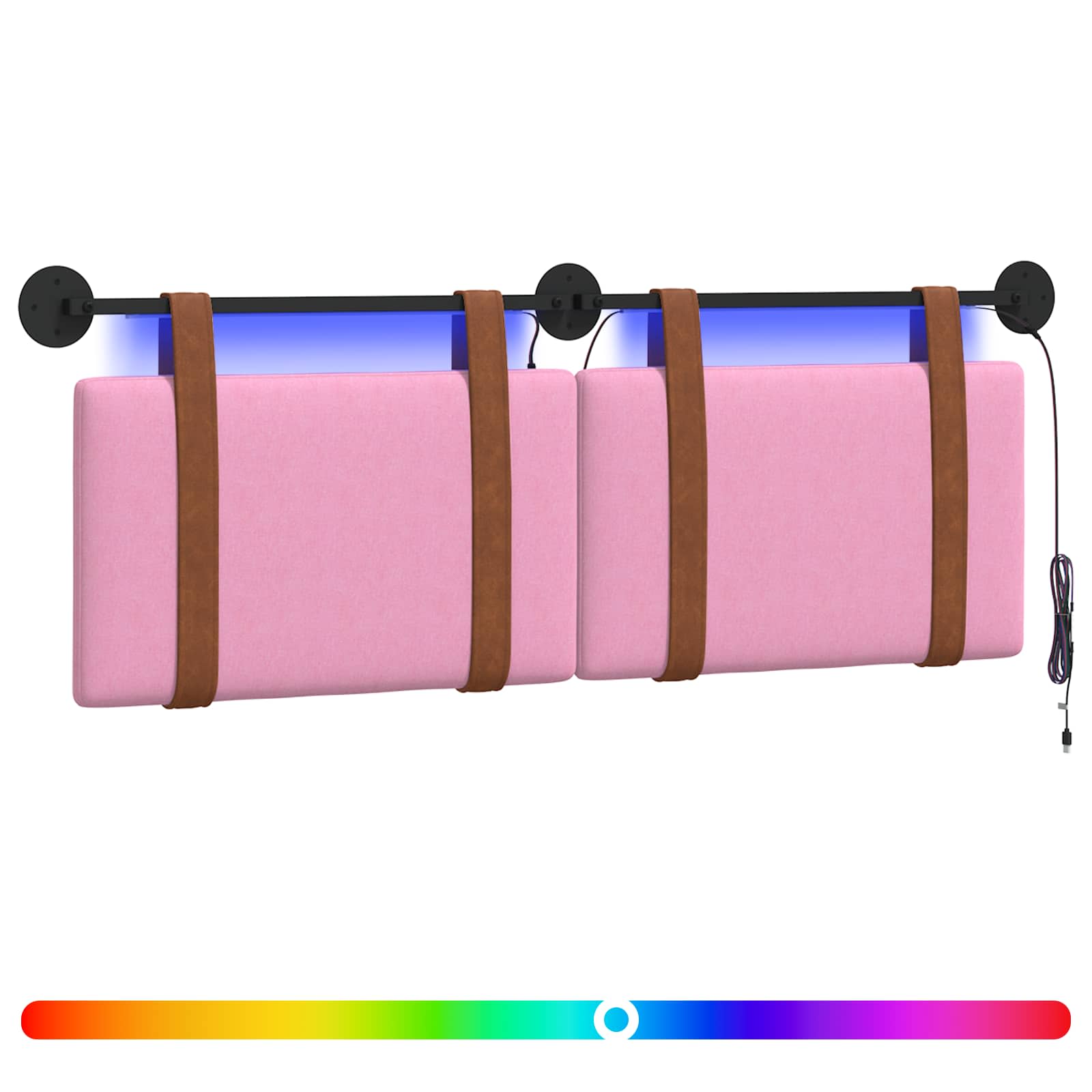 Hängendes Kopfteil Mit LED Licht Rosa Antikes PU