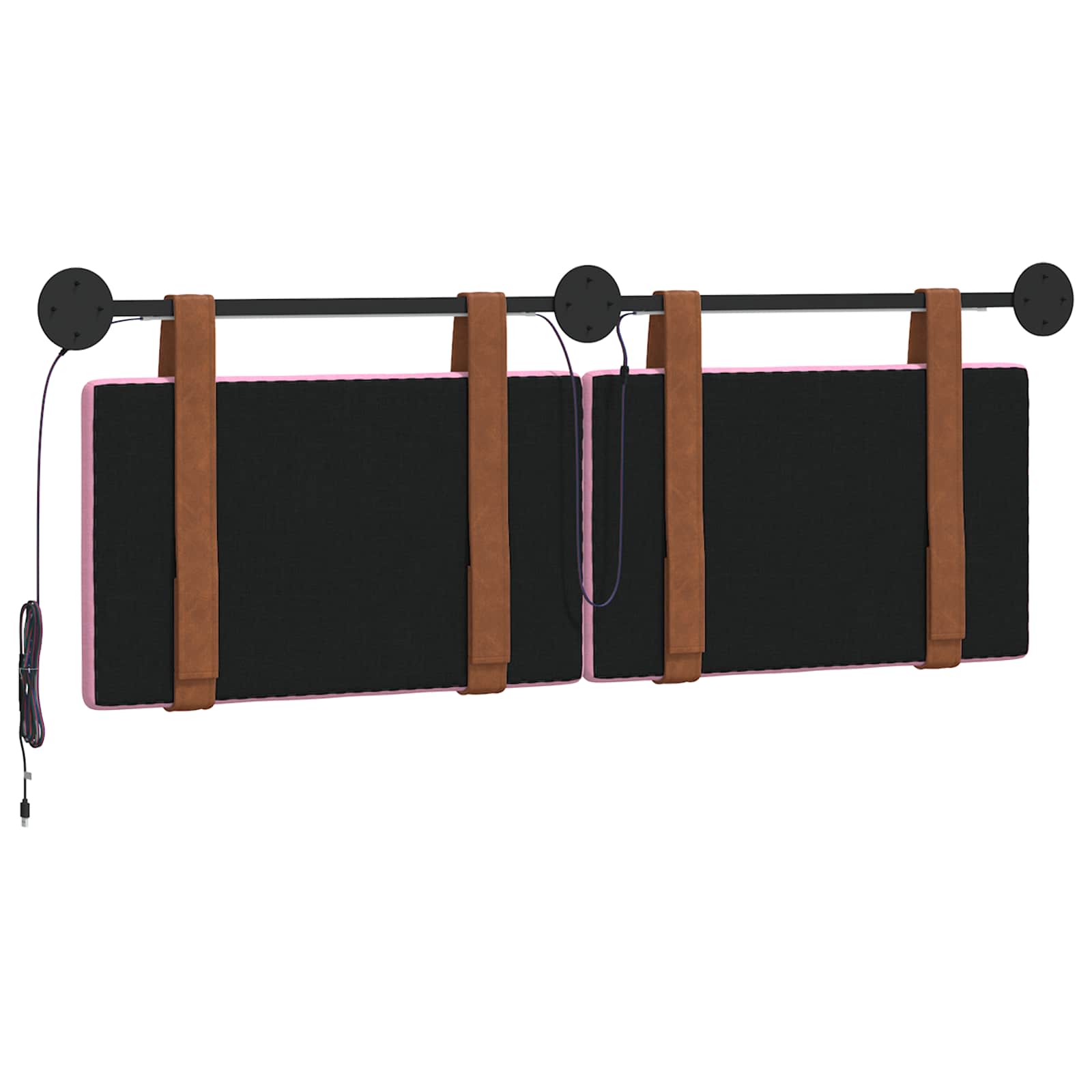 Hängendes Kopfteil Mit LED Licht Rosa Antikes PU