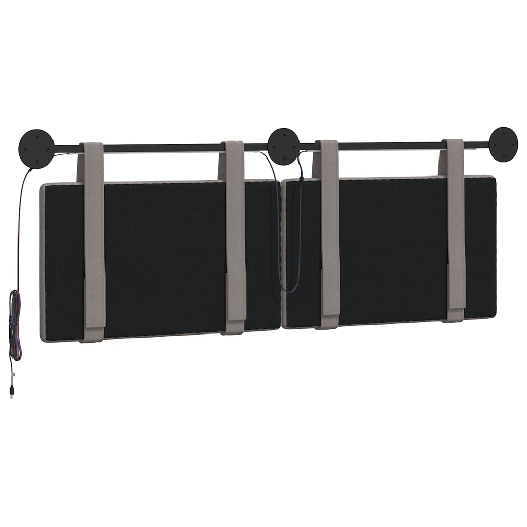 Hängendes Kopfteil Mit LED Licht Taupe Stoff