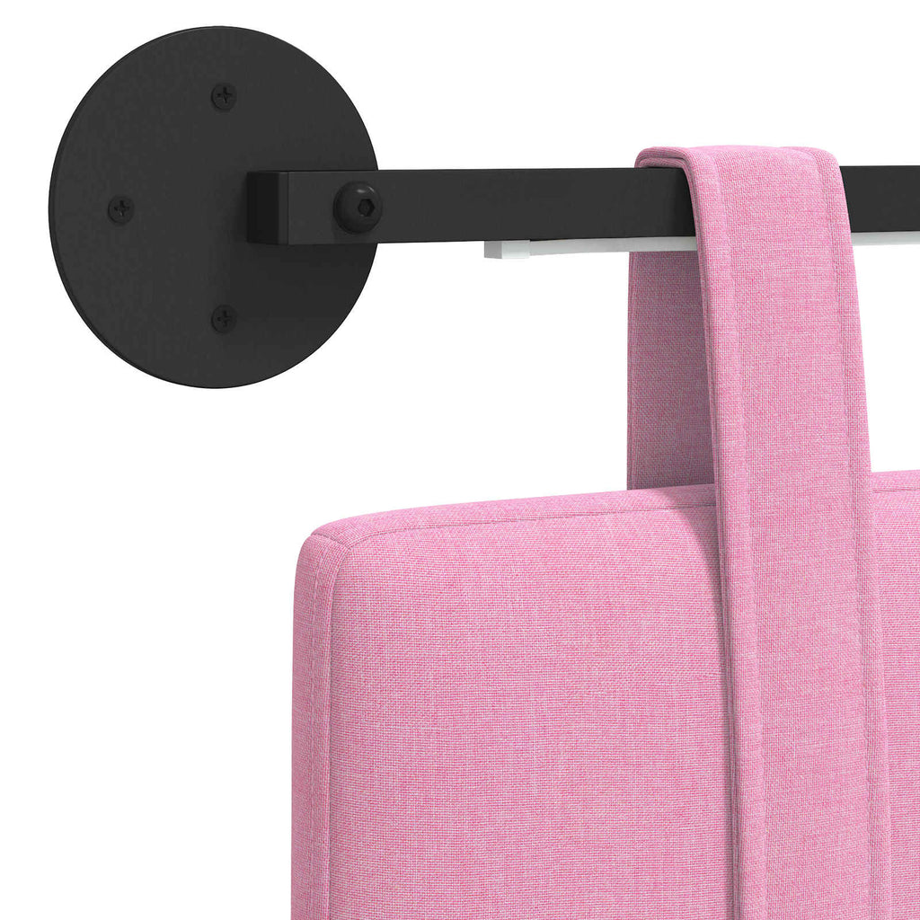 Hängendes Kopfteil Mit LED Licht Rosa Stoff