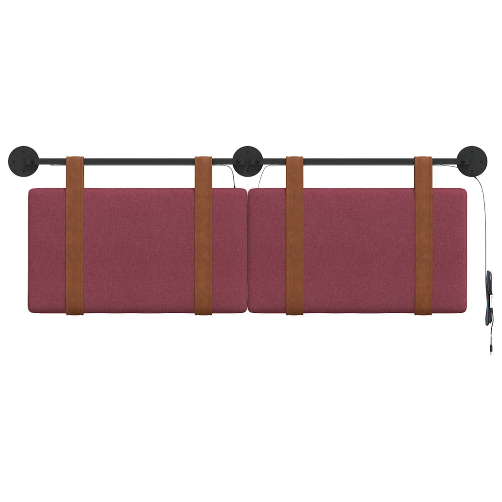 Hängendes Kopfteil Mit LED Licht Weinrot Antikes PU