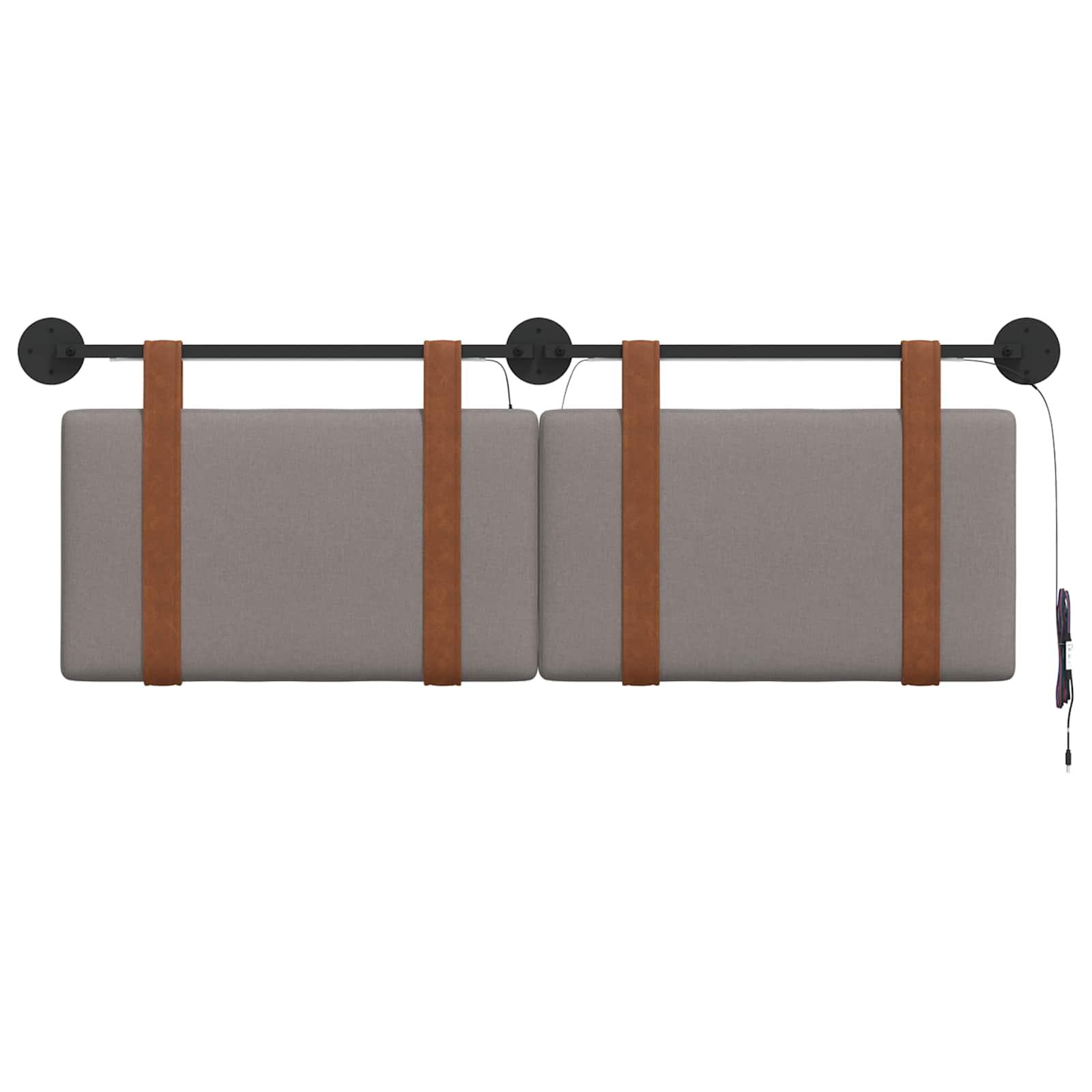 Hängendes Kopfteil Mit LED Licht Taupe Antikes PU