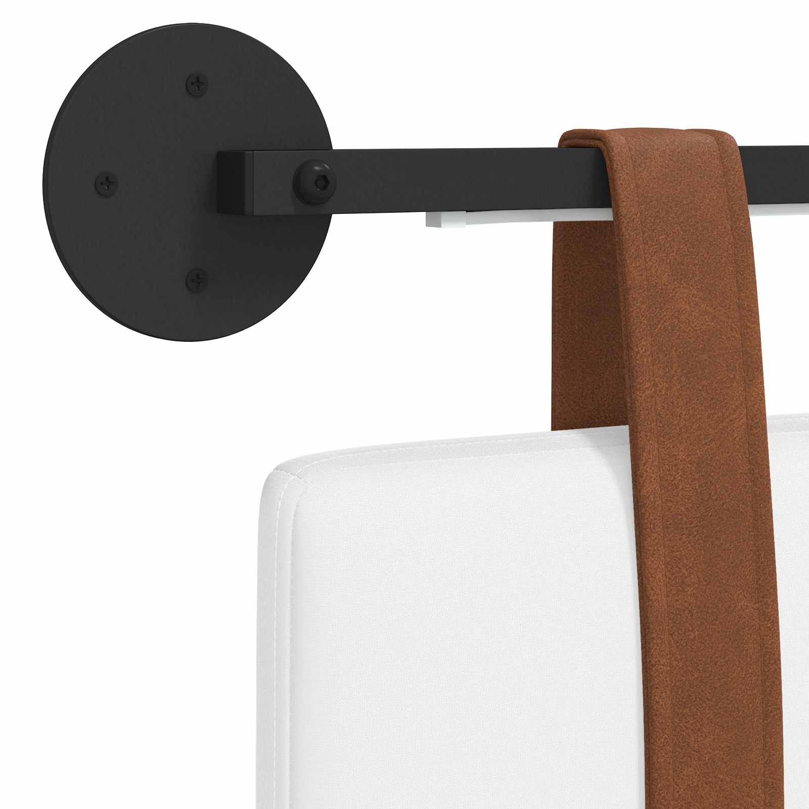 Hängendes Kopfteil Mit LED Licht Weiß Antikes PU