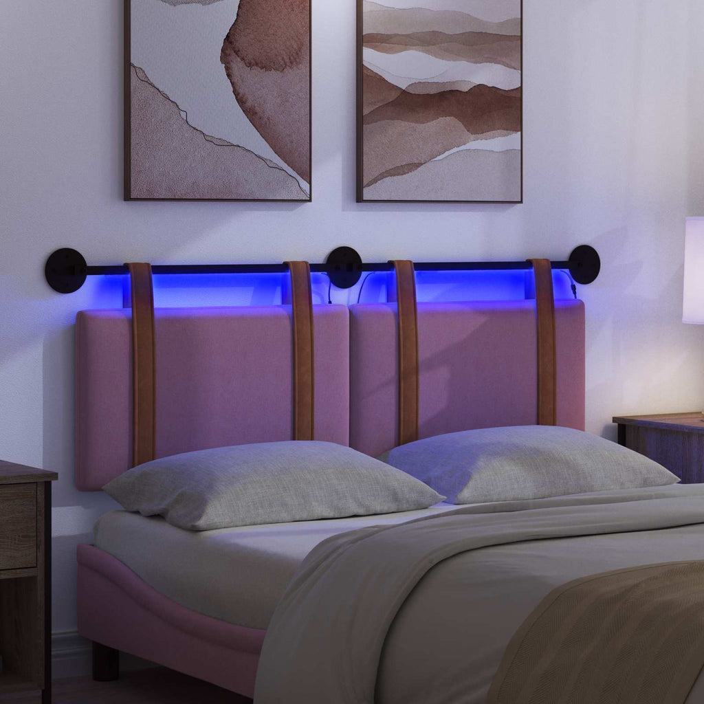 Hängendes Kopfteil Mit LED Licht Rosa Antikes PU
