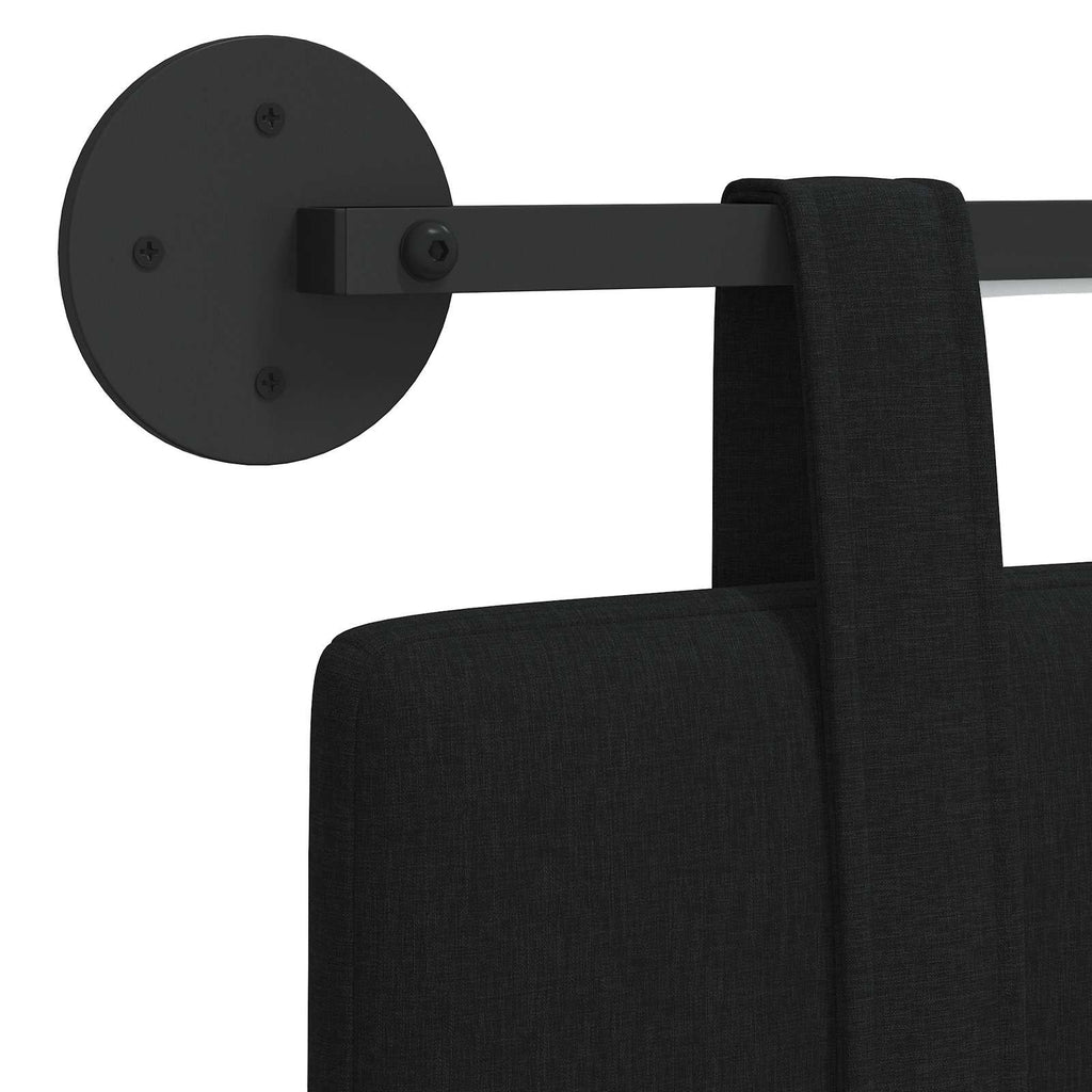 Hängendes Kopfteil Mit LED Licht Schwarz Stoff