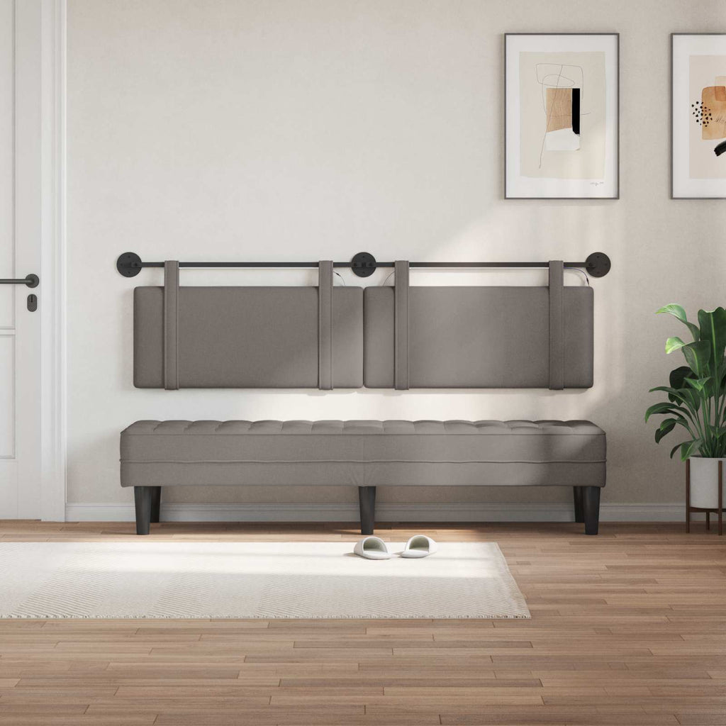 Hängendes Kopfteil Mit LED Licht Taupe Stoff