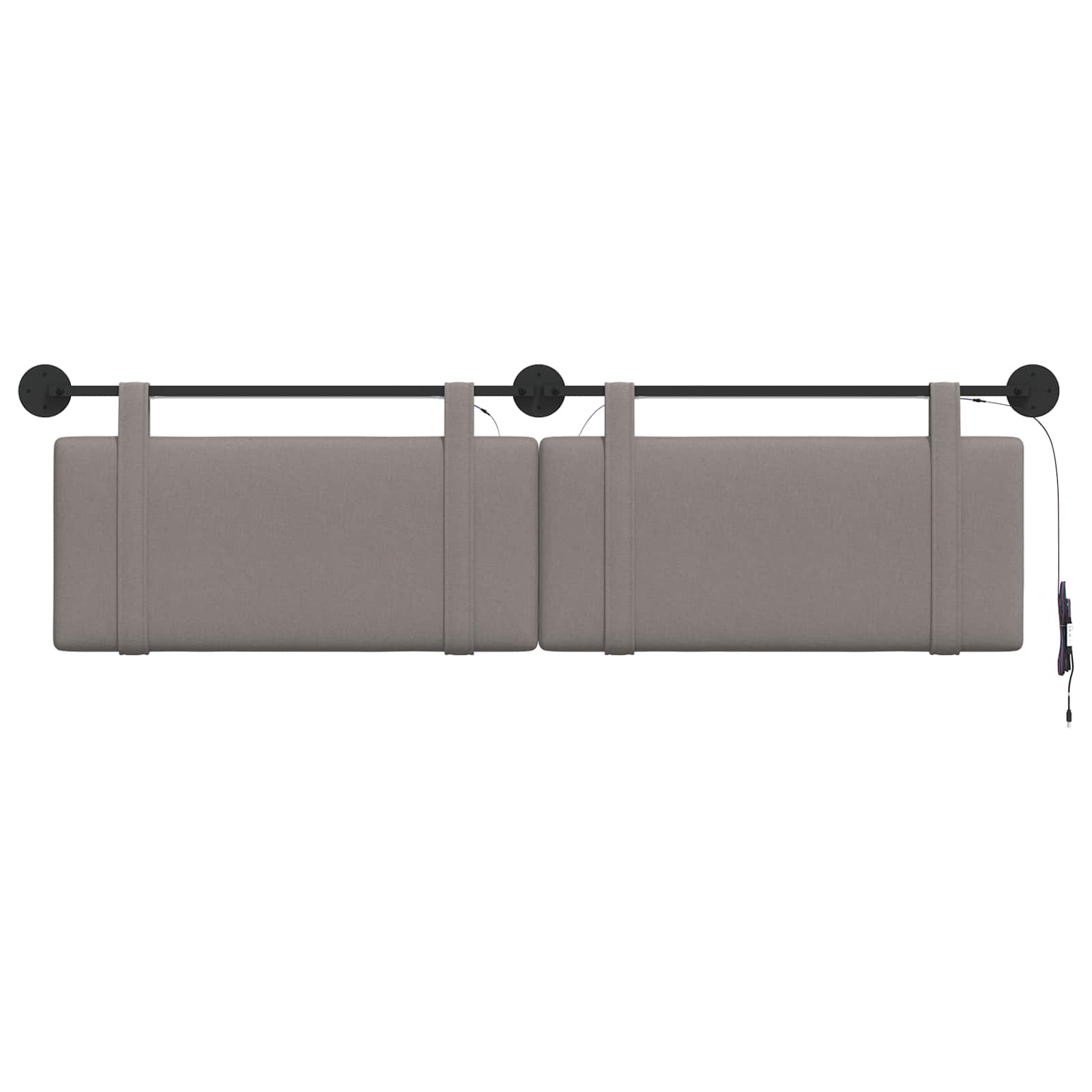 Hängendes Kopfteil Mit LED Licht Taupe Stoff