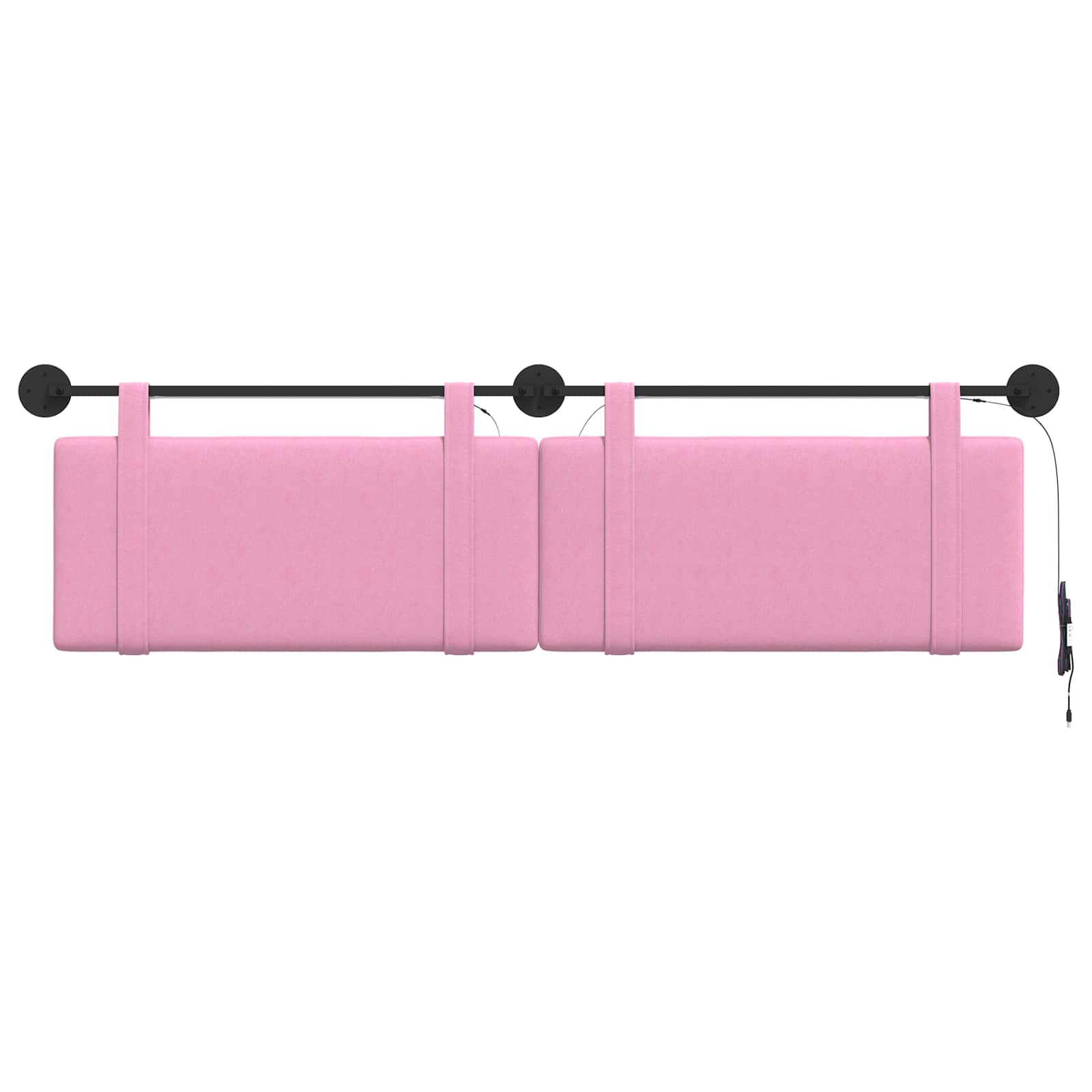 Hängendes Kopfteil Mit LED Licht Rosa Stoff