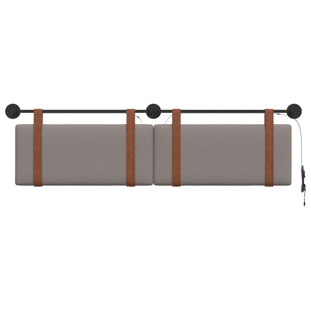 Hängendes Kopfteil Mit LED Licht Taupe Antikes PU
