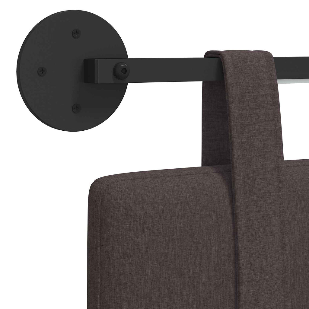 Hängendes Kopfteil Mit LED Licht Dunkelbraun Stoff