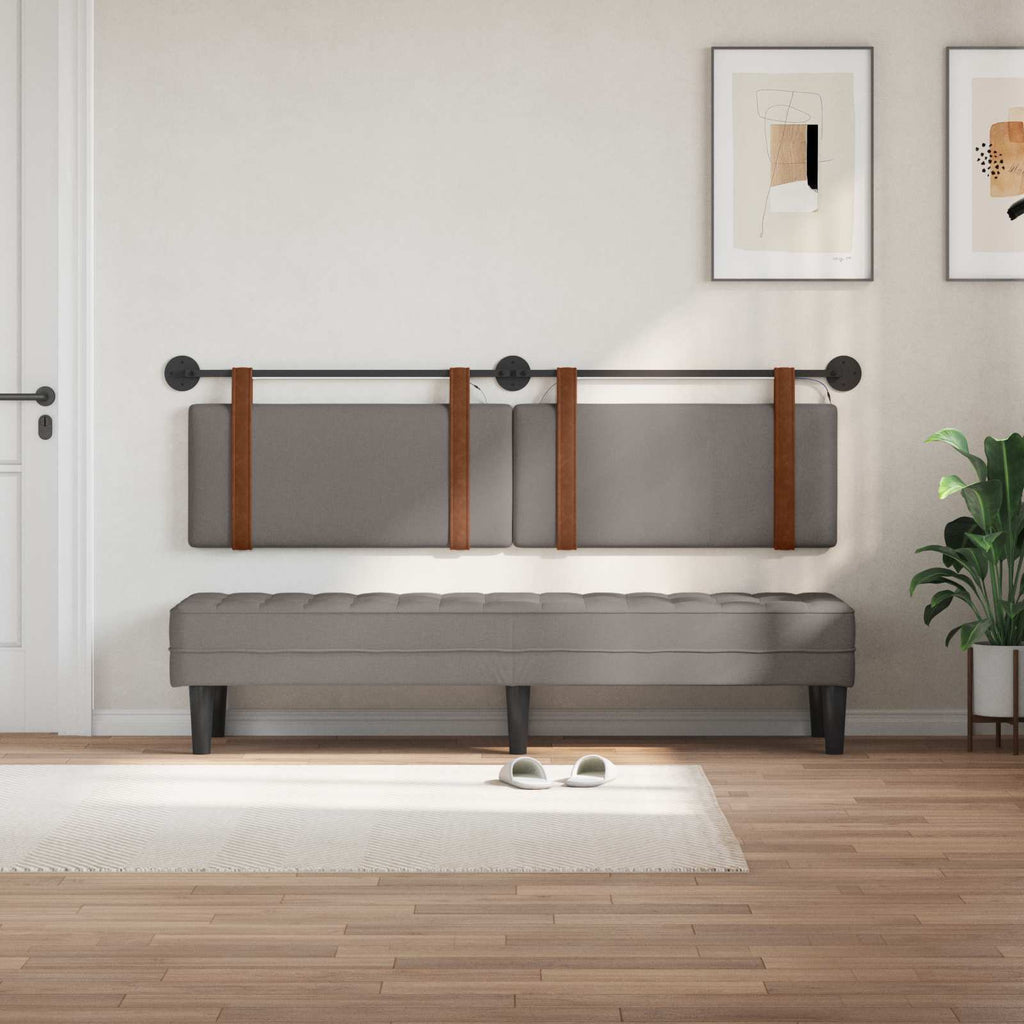 Hängendes Kopfteil Mit LED Licht Taupe Antikes PU
