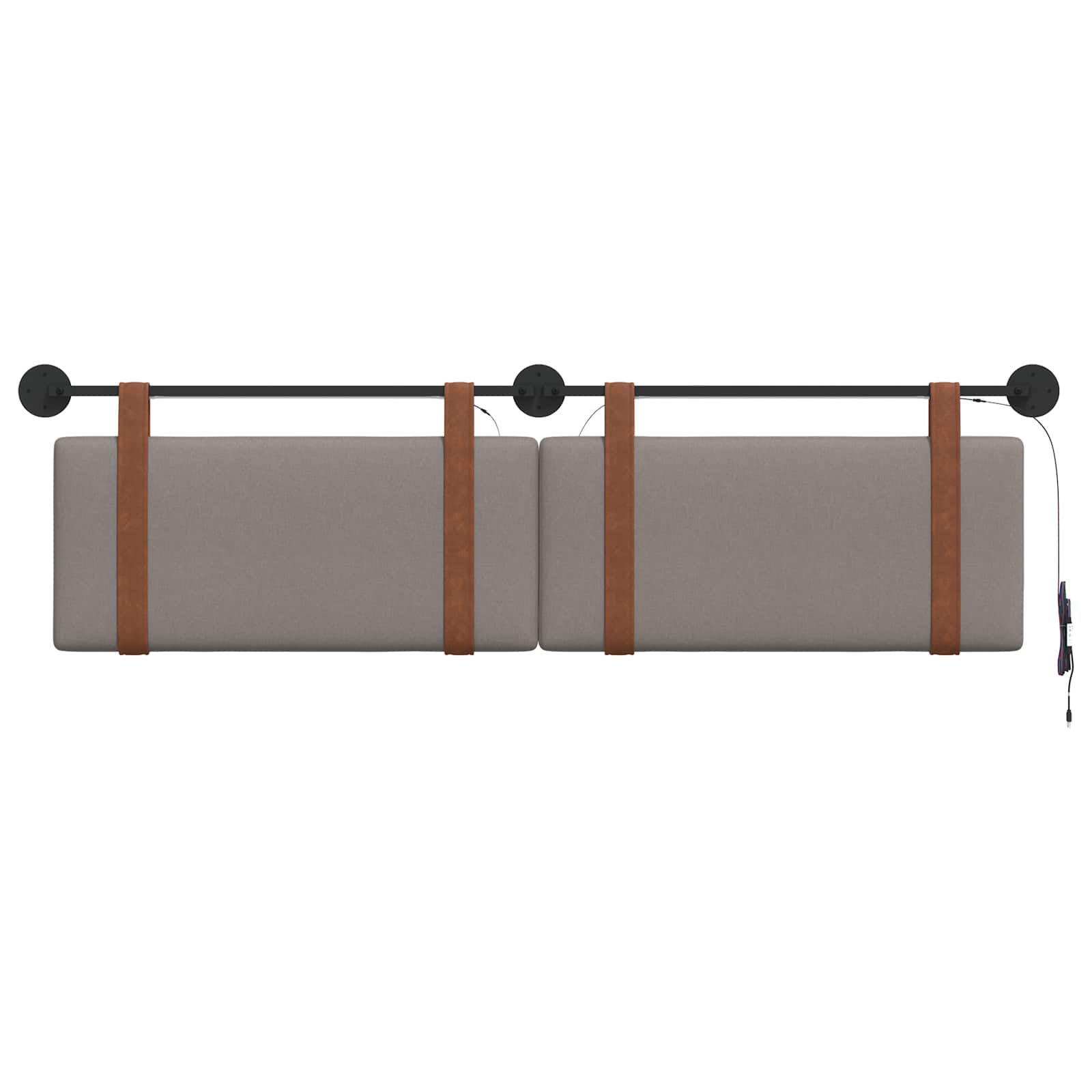 Hängendes Kopfteil Mit LED Licht Taupe Antikes PU