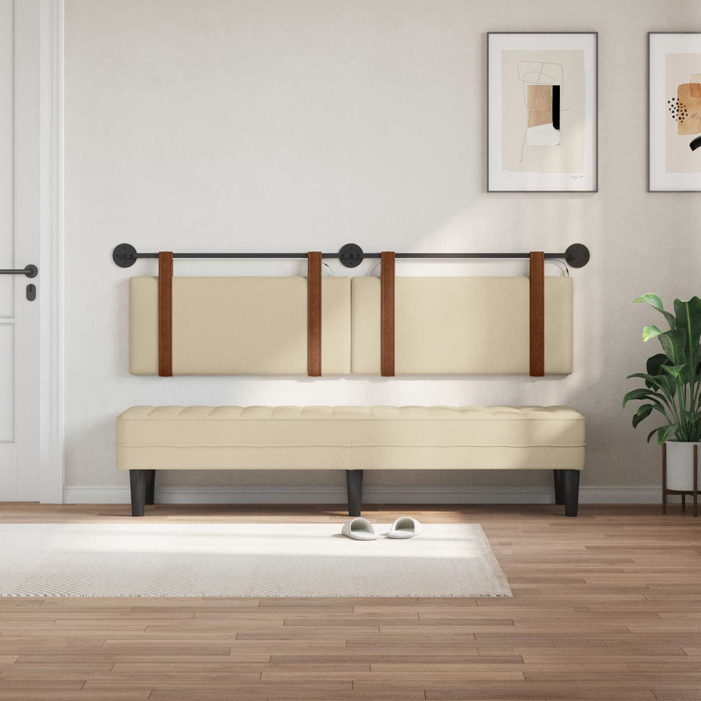 Hängendes Kopfteil Mit LED Licht Creme Antikes PU