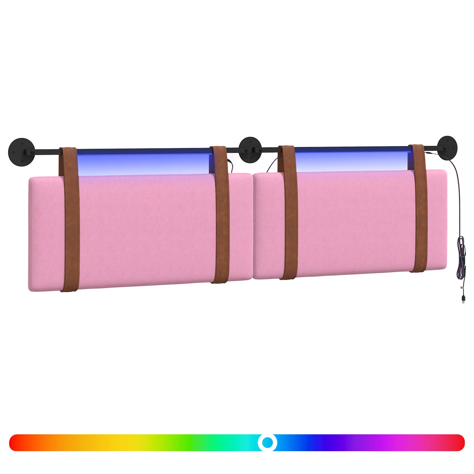 Hängendes Kopfteil Mit LED Licht Rosa Antikes PU