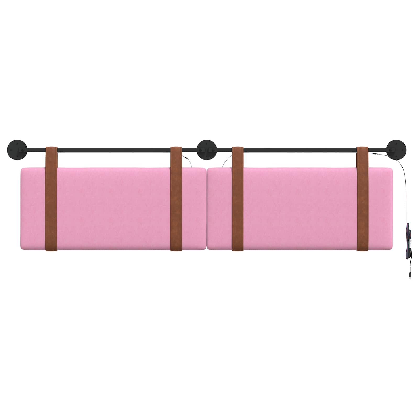 Hängendes Kopfteil Mit LED Licht Rosa Antikes PU