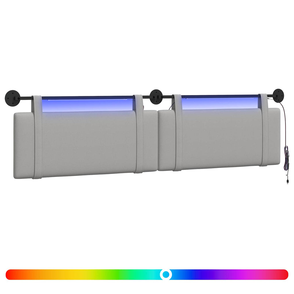 Hängendes Kopfteil Mit LED Licht Wolkengrau Stoff