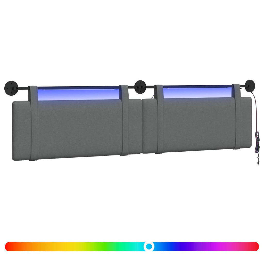 Hängendes Kopfteil Mit LED Licht Dunkelgrau Stoff