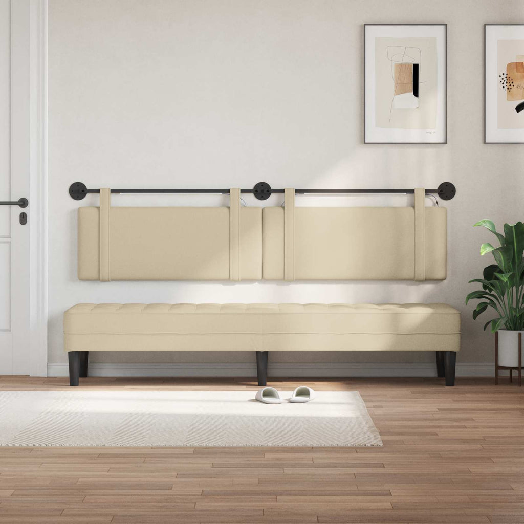 Hängendes Kopfteil Mit LED Licht Creme Stoff