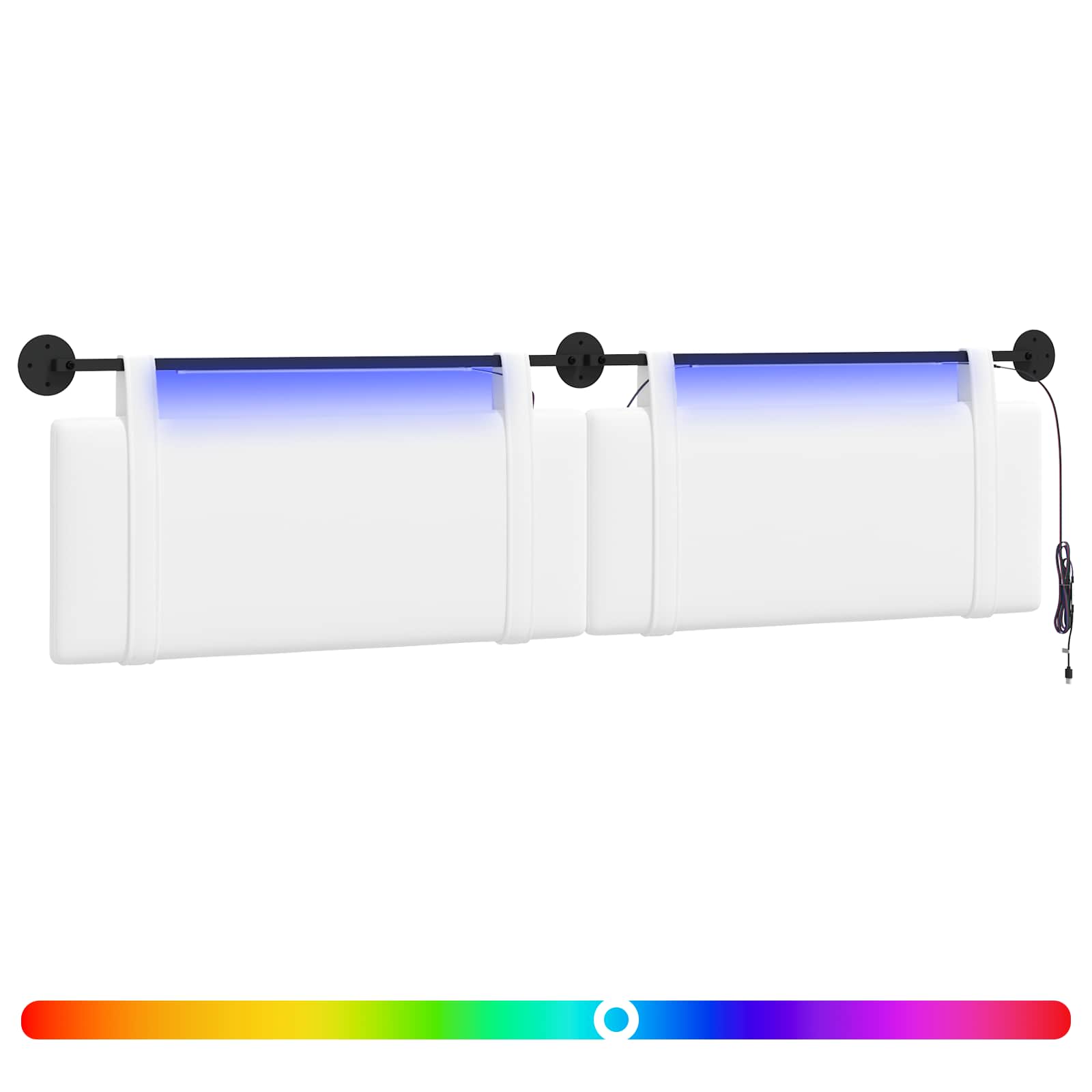 Hängendes Kopfteil Mit LED Licht Weiß Stoff