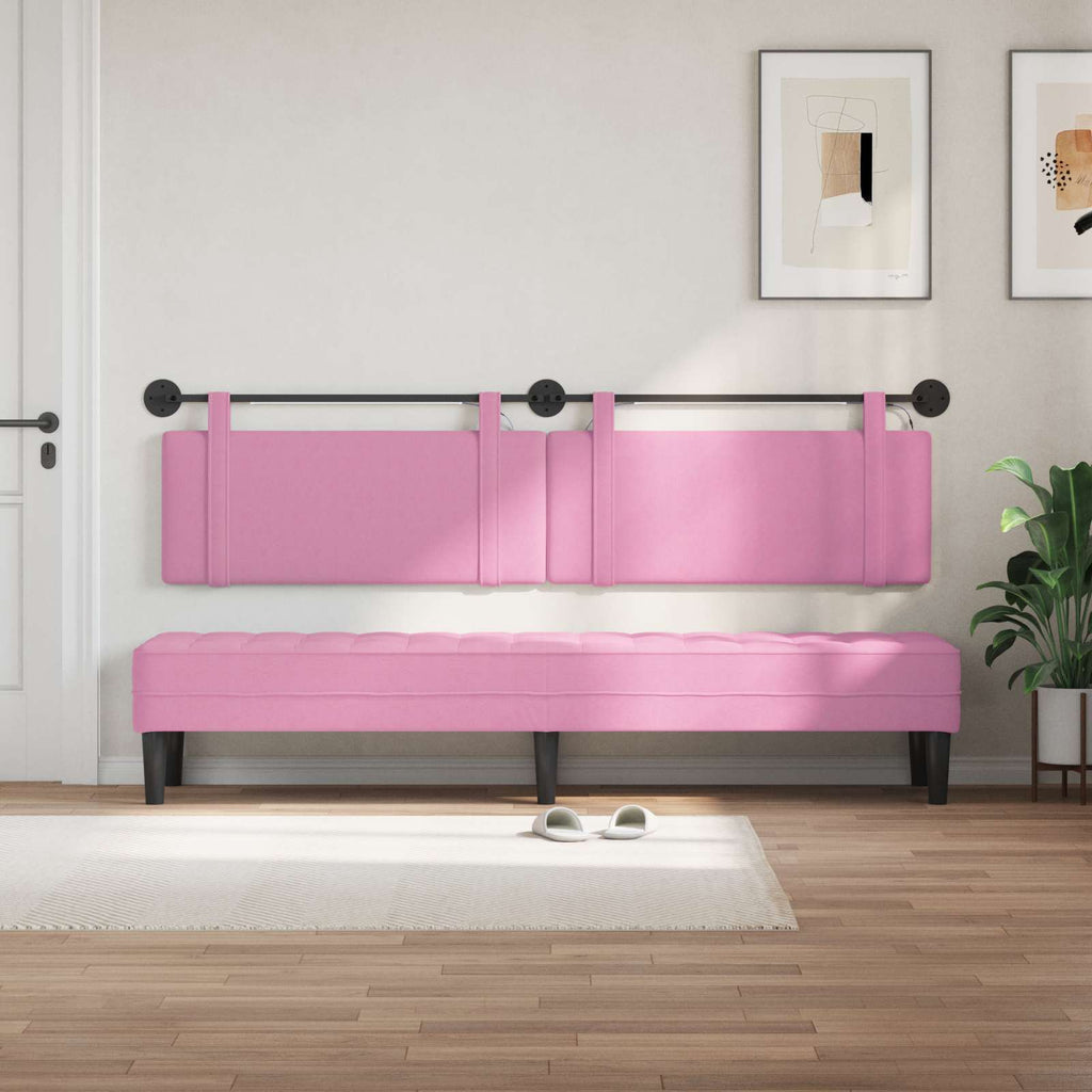 Hängendes Kopfteil Mit LED Licht Rosa Stoff