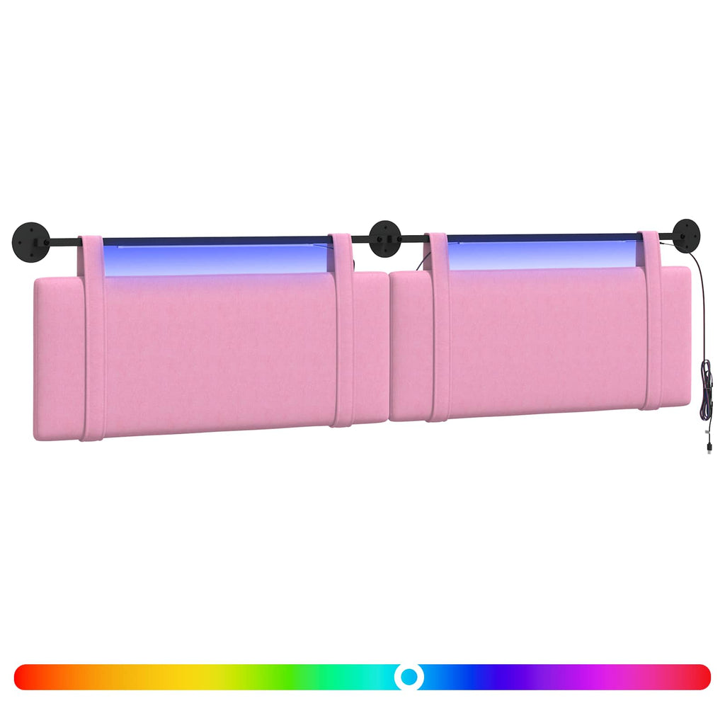 Hängendes Kopfteil Mit LED Licht Rosa Stoff
