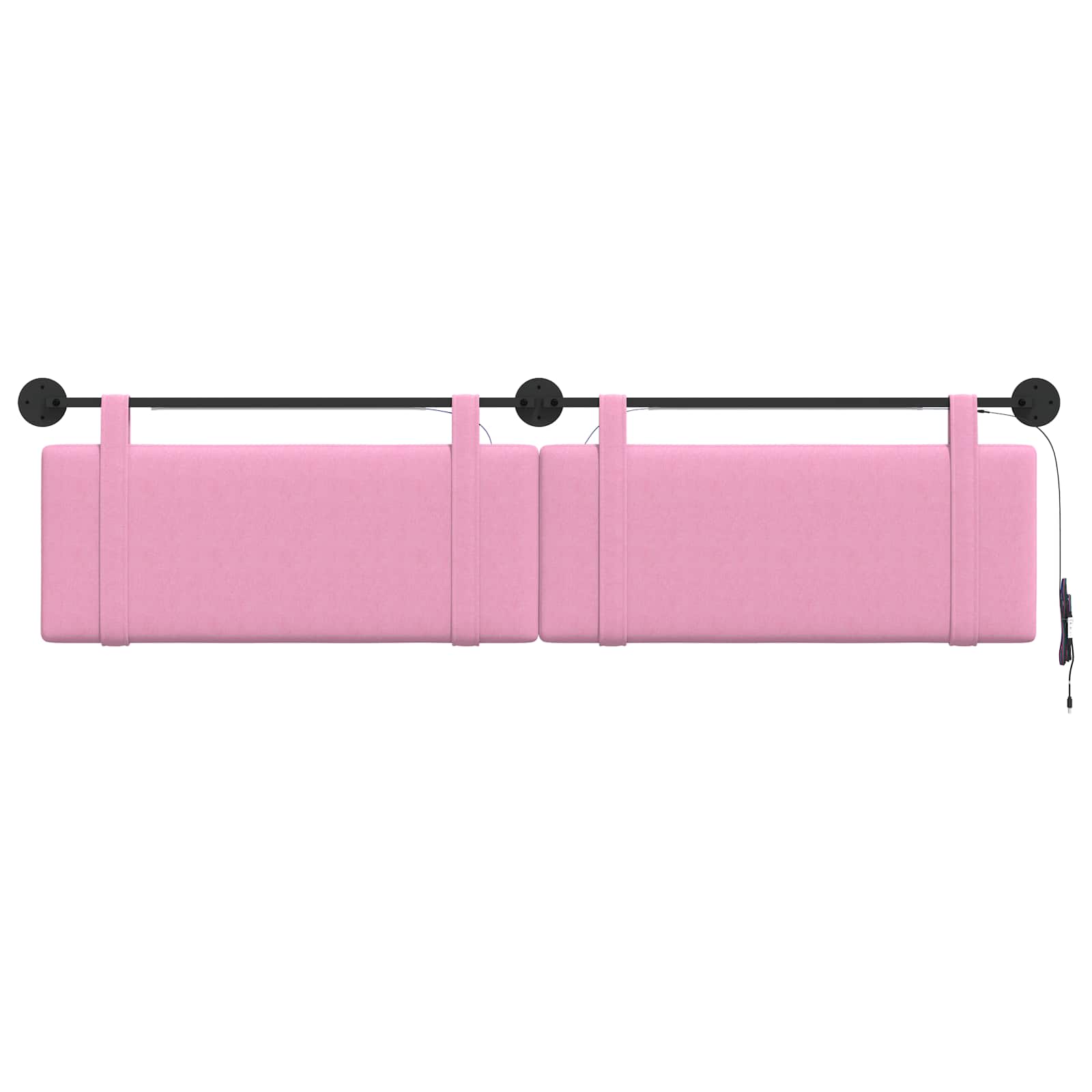 Hängendes Kopfteil Mit LED Licht Rosa Stoff