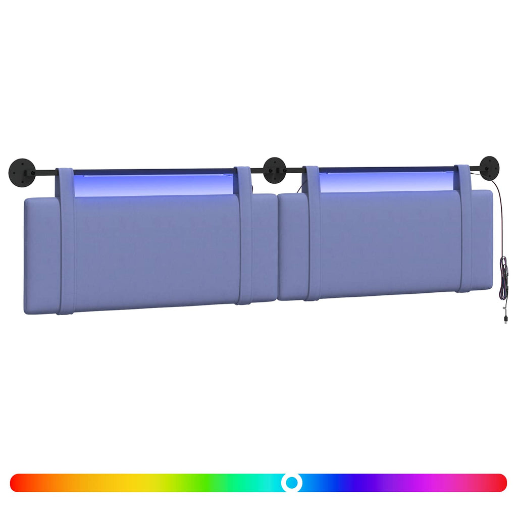 Hängendes Kopfteil Mit LED Licht Jeans blau Stoff