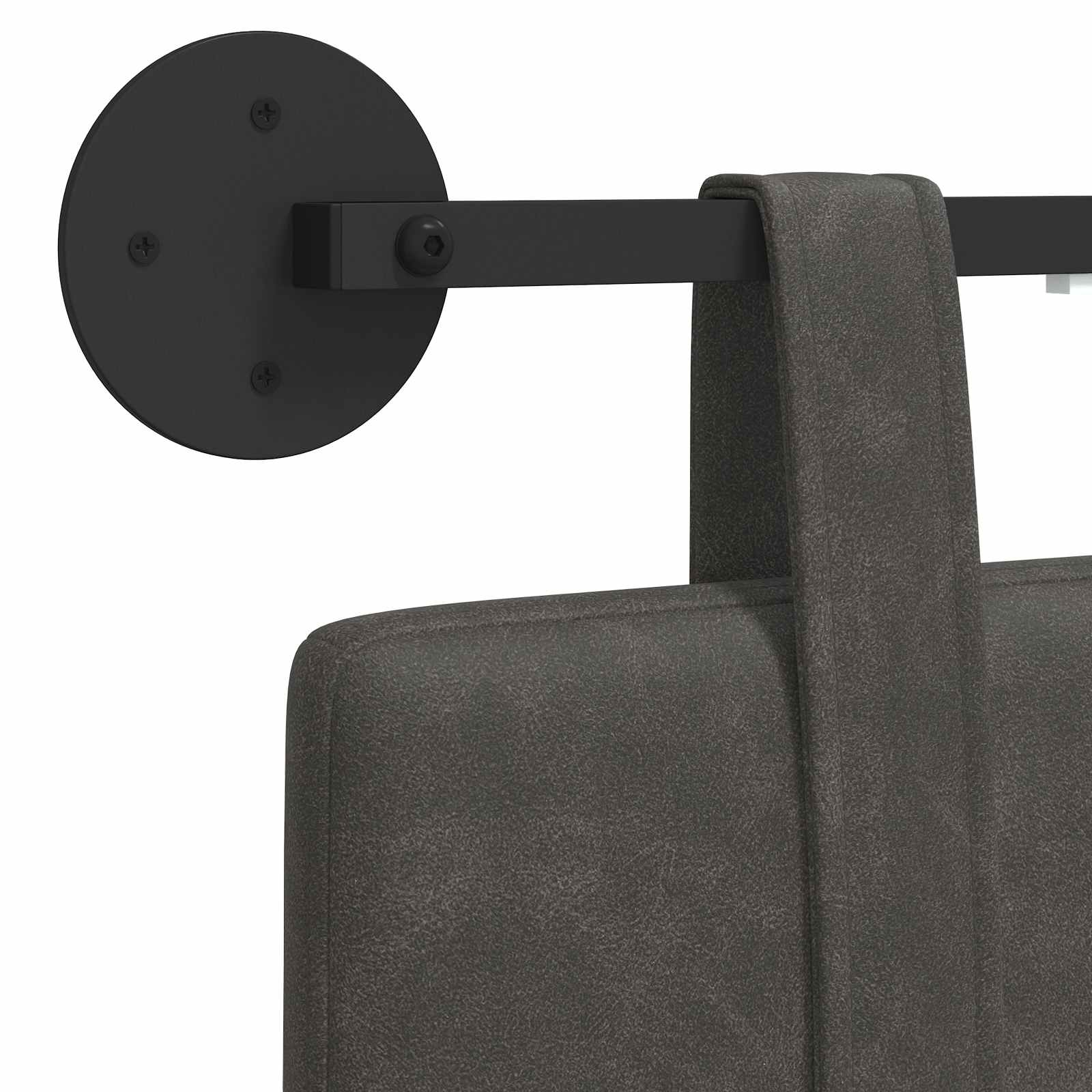 Hängendes Kopfteil Mit LED Licht Schwarz Antikes PU