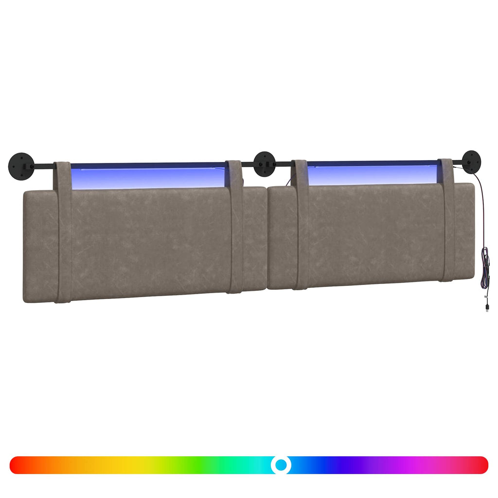 Hängendes Kopfteil Mit LED Licht Grau Antikes PU