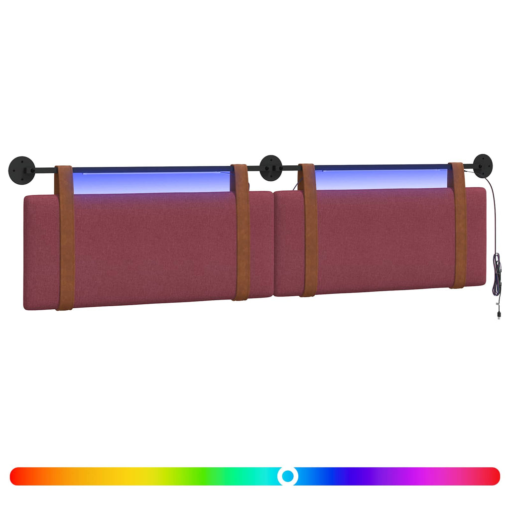 Hängendes Kopfteil Mit LED Licht Weinrot Antikes PU